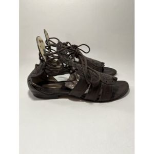 Michael Kors Italy Brown leather Studded Gladiator Women's Sandals 9.5M